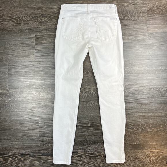 7 For All Mankind Jeans Womens 28x30 Gwenevere White Skinny Stretch Denim - Picture 2 of 11